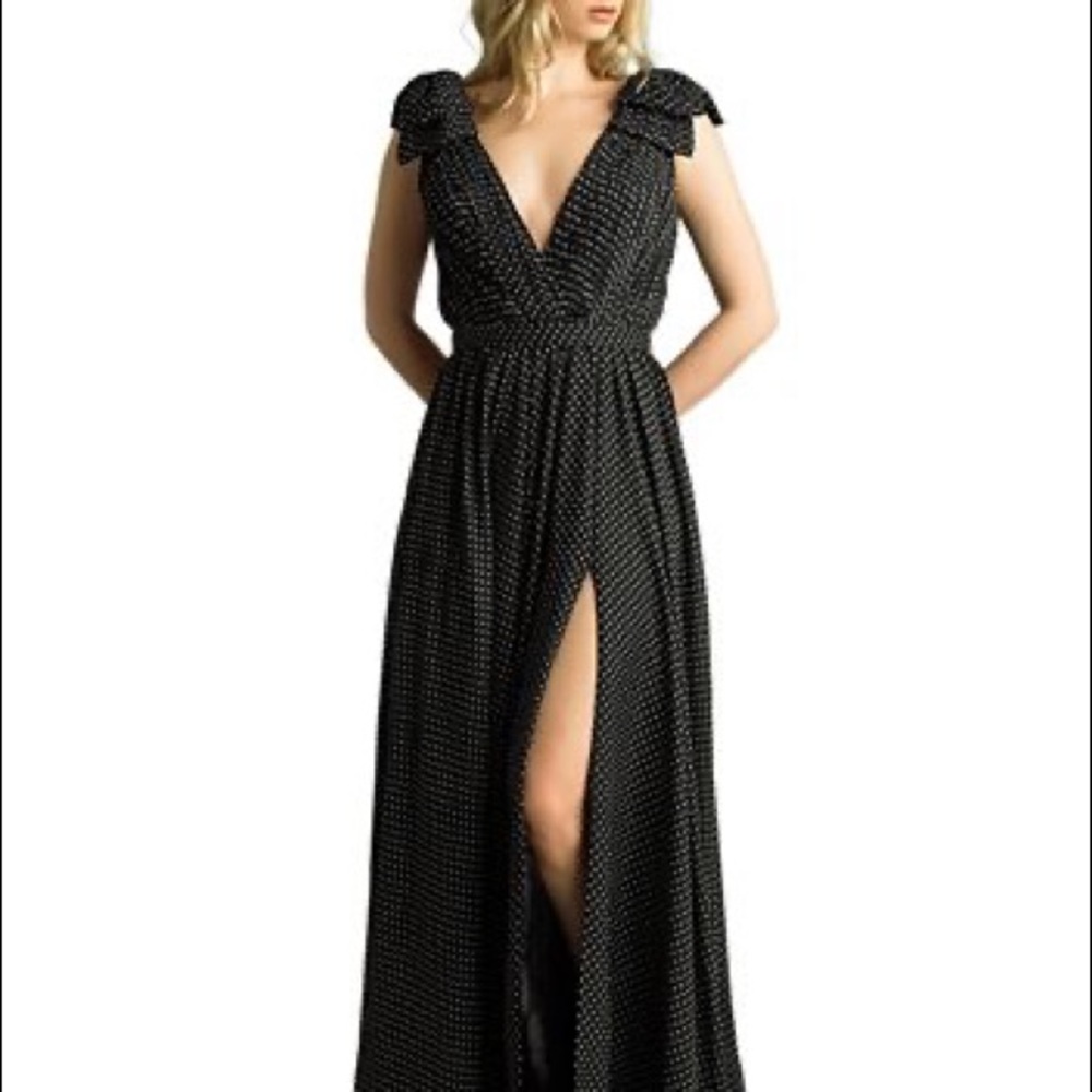 Basix Plunging Polka-Dot Gown (12)